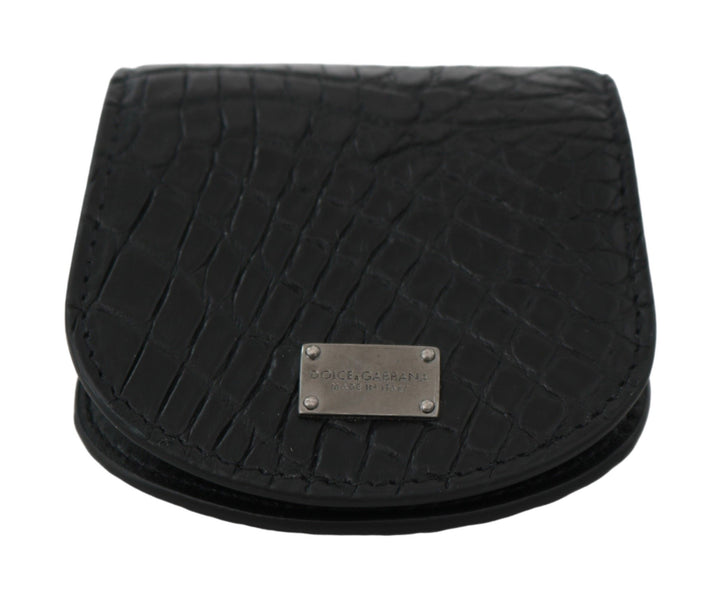 Elegantes schwarzes Leder-Münzetui Brieftasche