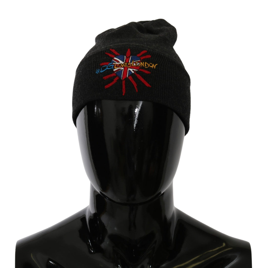 Schicke graue Beanie mit exklusiver Bestickung