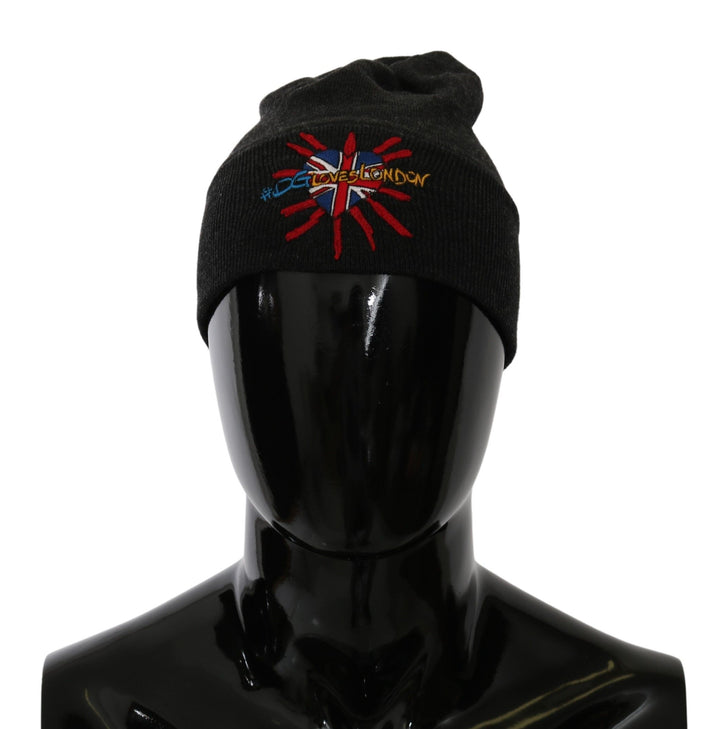 Schicke graue Beanie mit exklusiver Bestickung