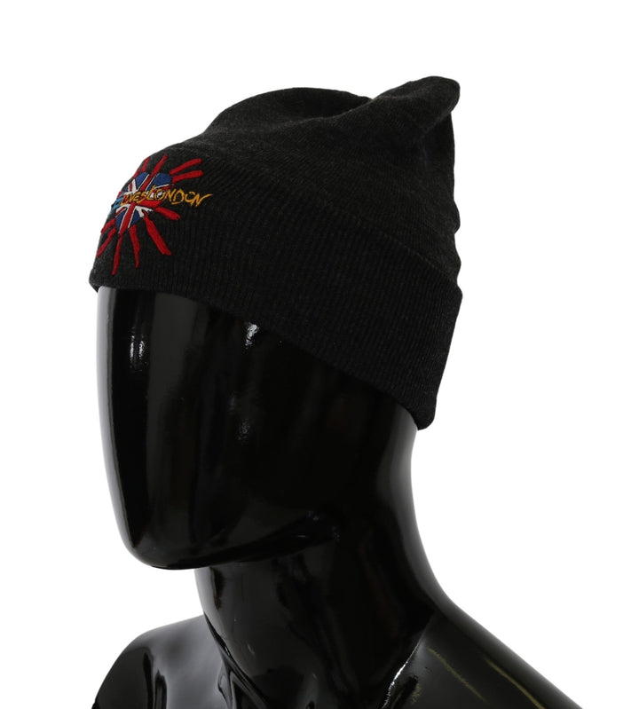 Schicke graue Beanie mit exklusiver Bestickung