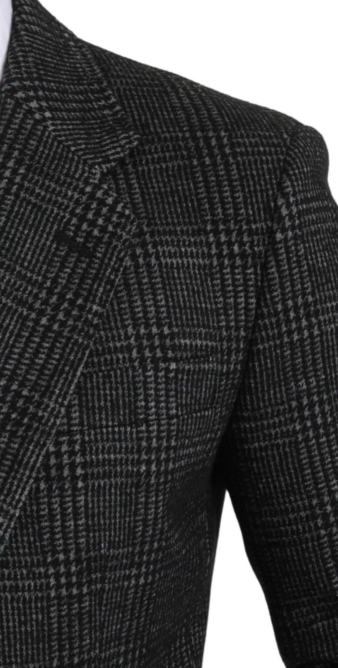 Eleganter grauer karierter Blazer in schmaler Passform