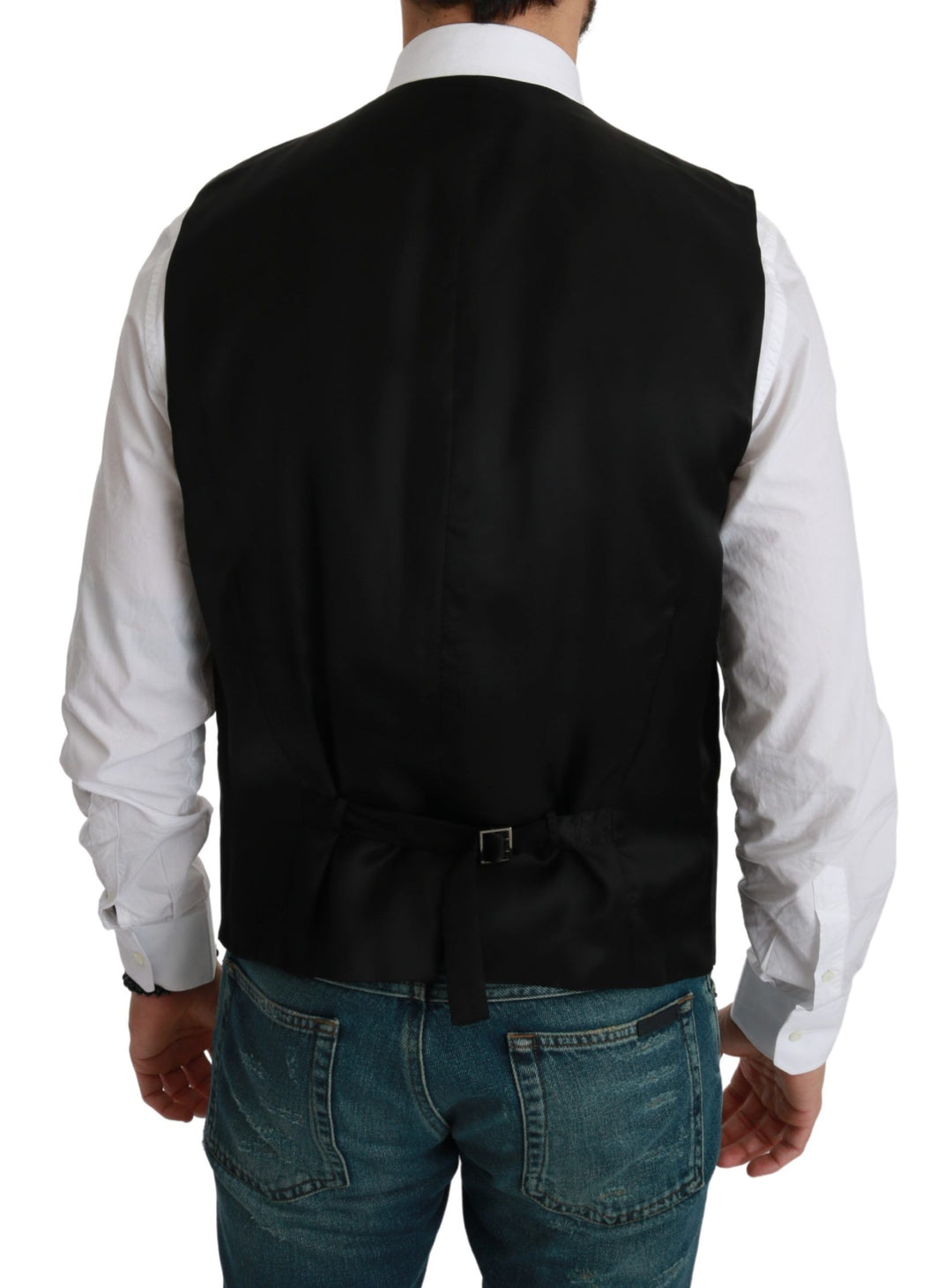 Gestreiftes Baumwoll-Seiden-Kleid Weste