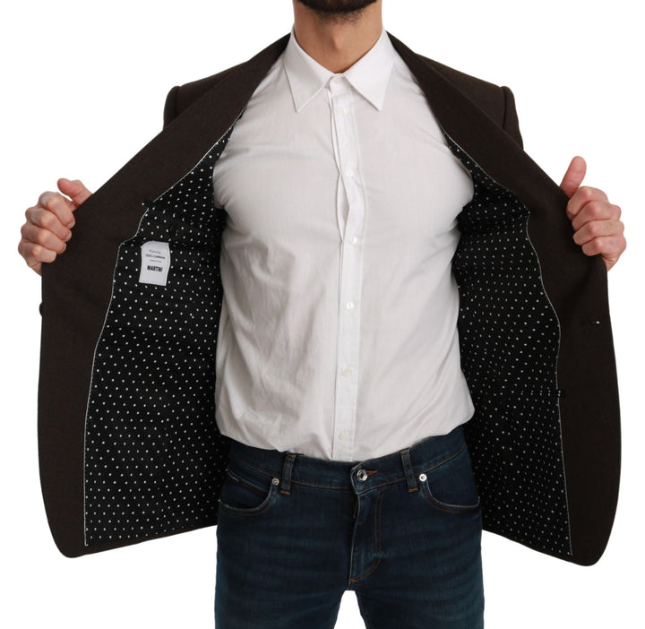 Brauner Slim Fit Mantel Jacke MARTINI Blazer