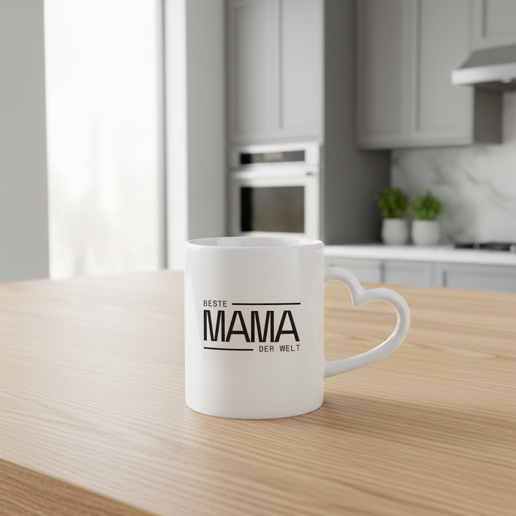 Tasse mit Herzhenkel - Beste Mama