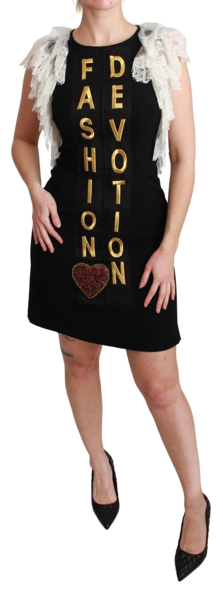 Chic sleeveless sheath dress with lace detail