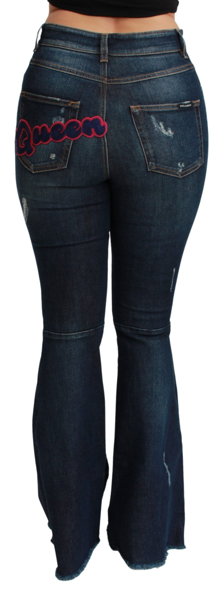 Chic denim queen with high waist and embroidery