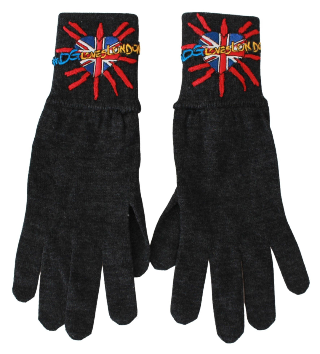 Dolce & Gabbana Graue Schurwoll-Unisex-Handschuhe