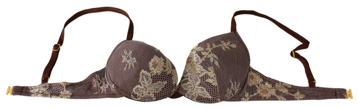 Braune Spitze Beachwear Zweiteiliger Bikini-Badeanzug