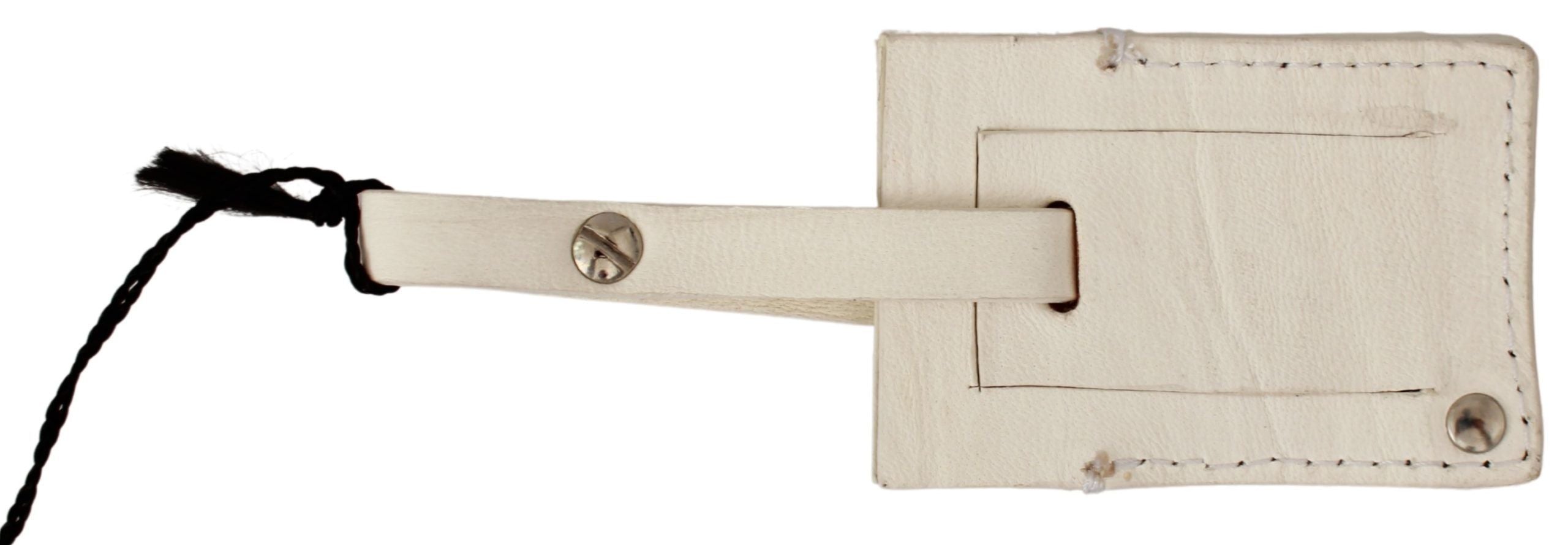 Elegant keychain made of beige leather