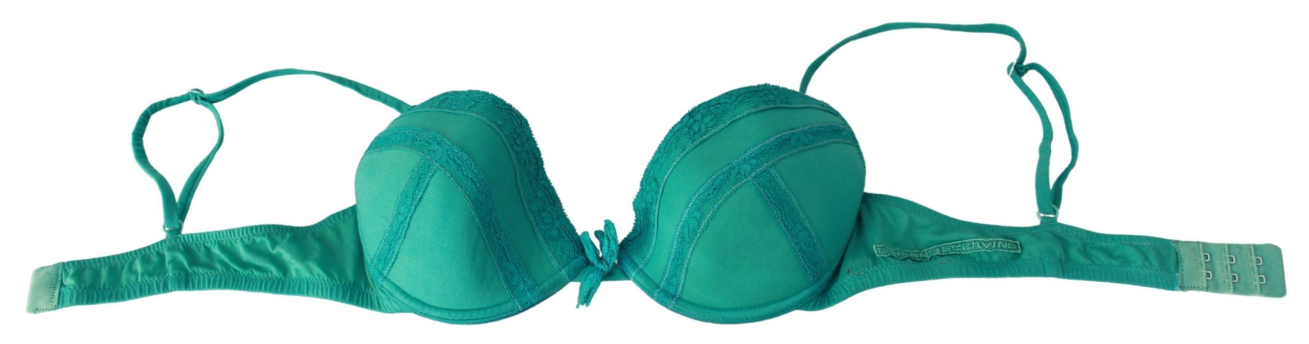 Luxurious push-up bra made of green cotton