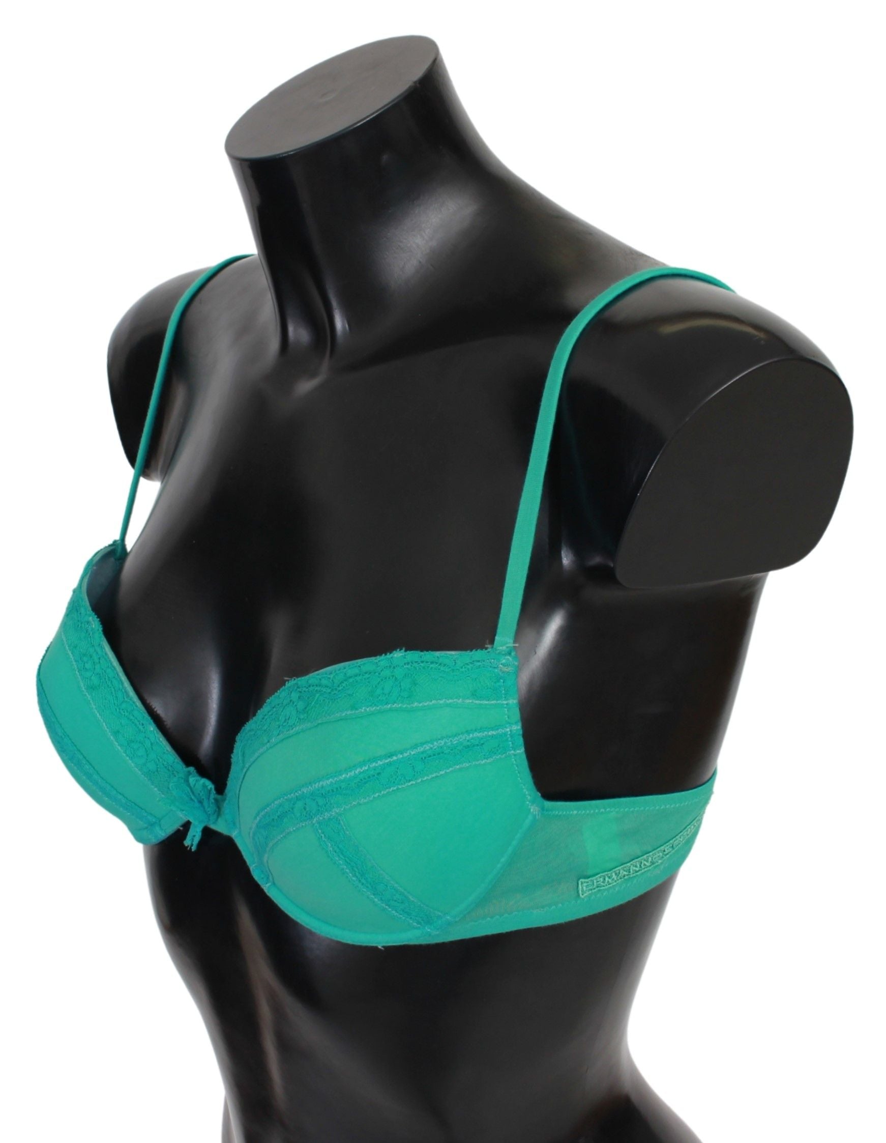 Luxurious push-up bra made of green cotton