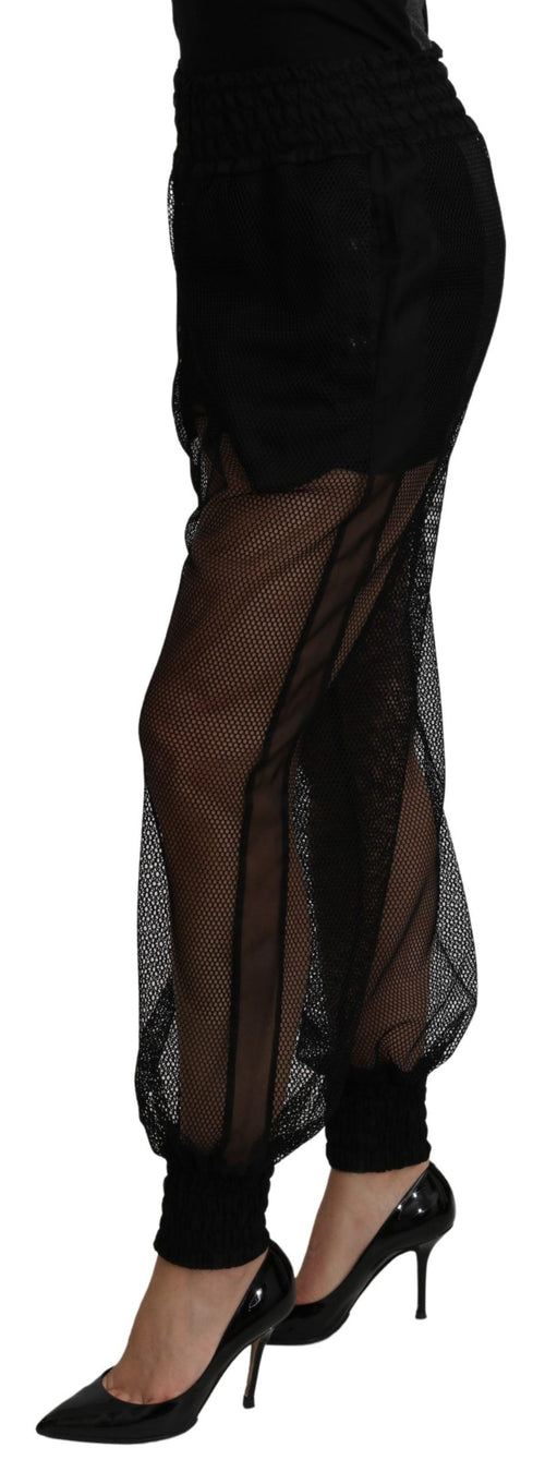 Elegant high-waisted sweatpants made from a silk blend