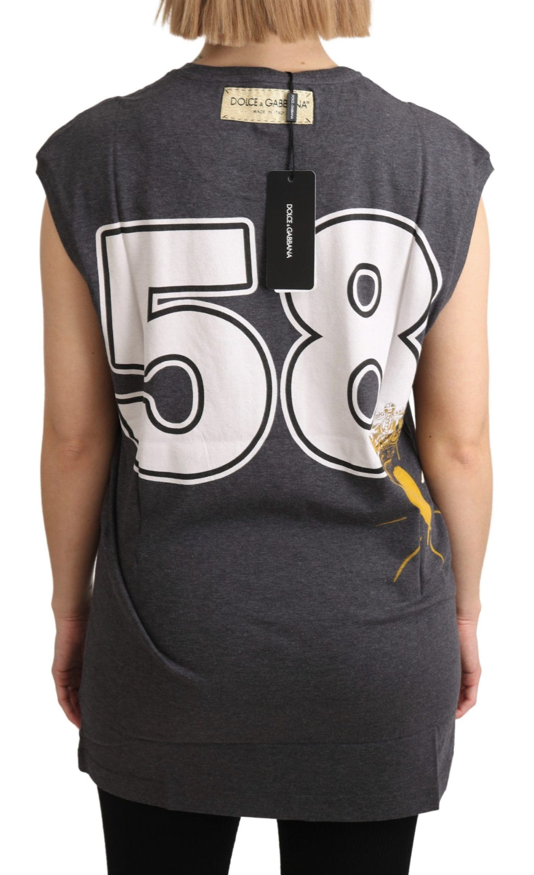 Elegantes graues Baumwoll-Cap Sleeve Tee