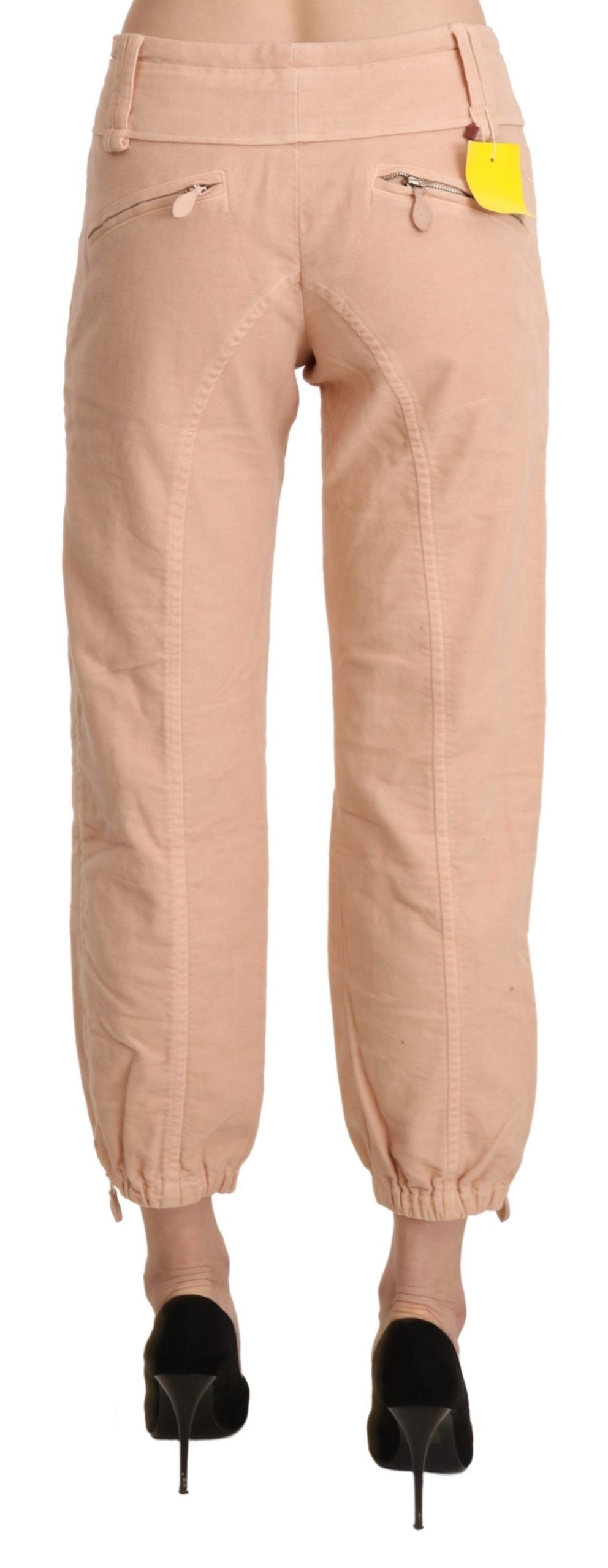 Chic beige cropped cotton trousers