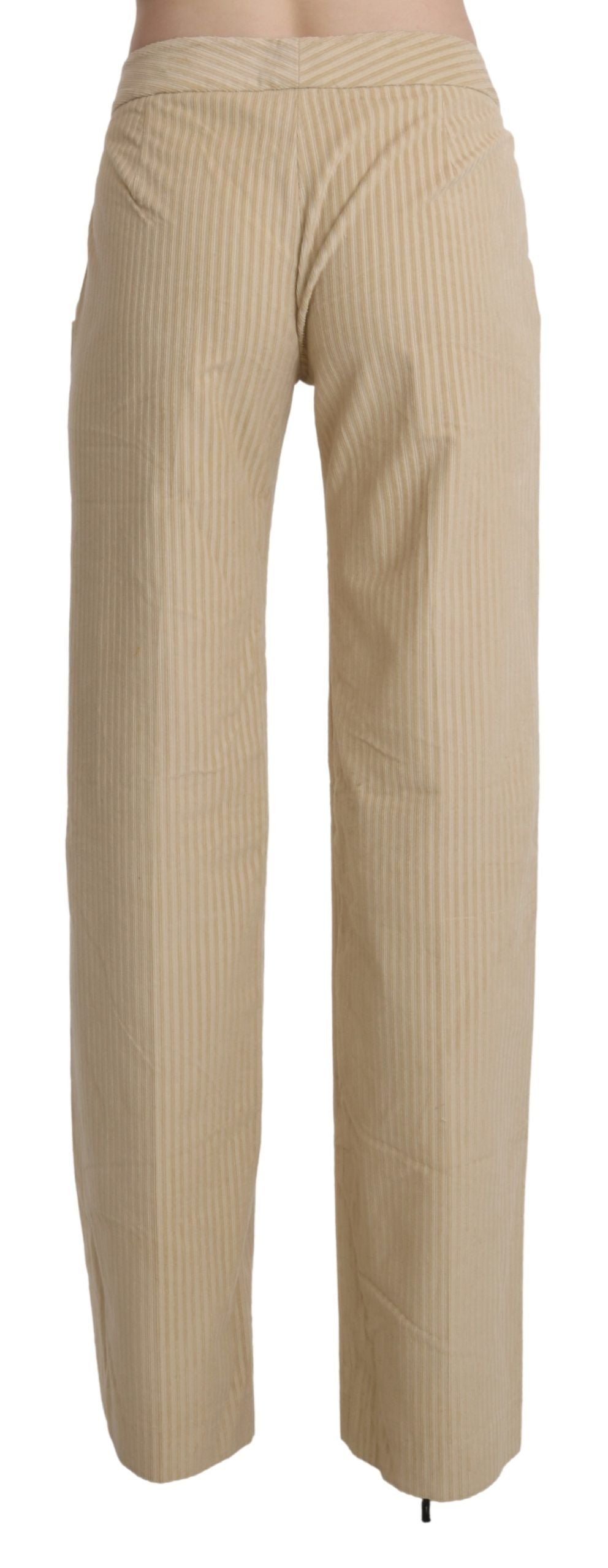 Chic beige wide-leg high-waisted trousers