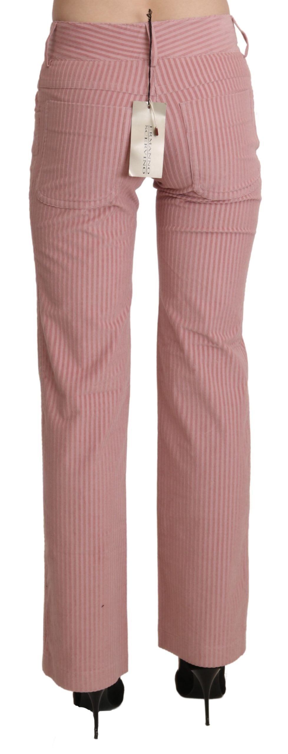 Rosa Mid Waist Straight Trouser Baumwollhosen