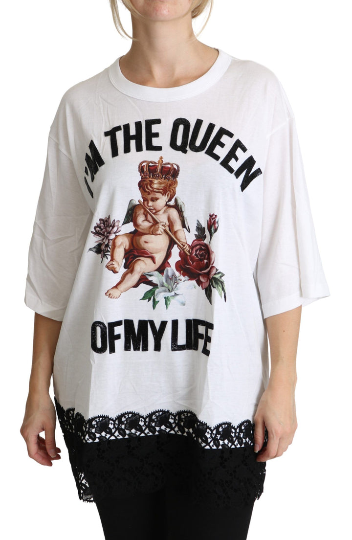 Elegantes T-Shirt aus weißer Baumwollmischung