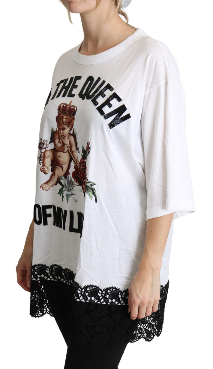 Elegantes T-Shirt aus weißer Baumwollmischung