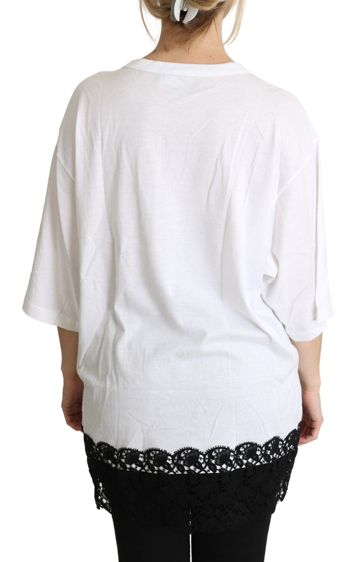 Elegantes T-Shirt aus weißer Baumwollmischung