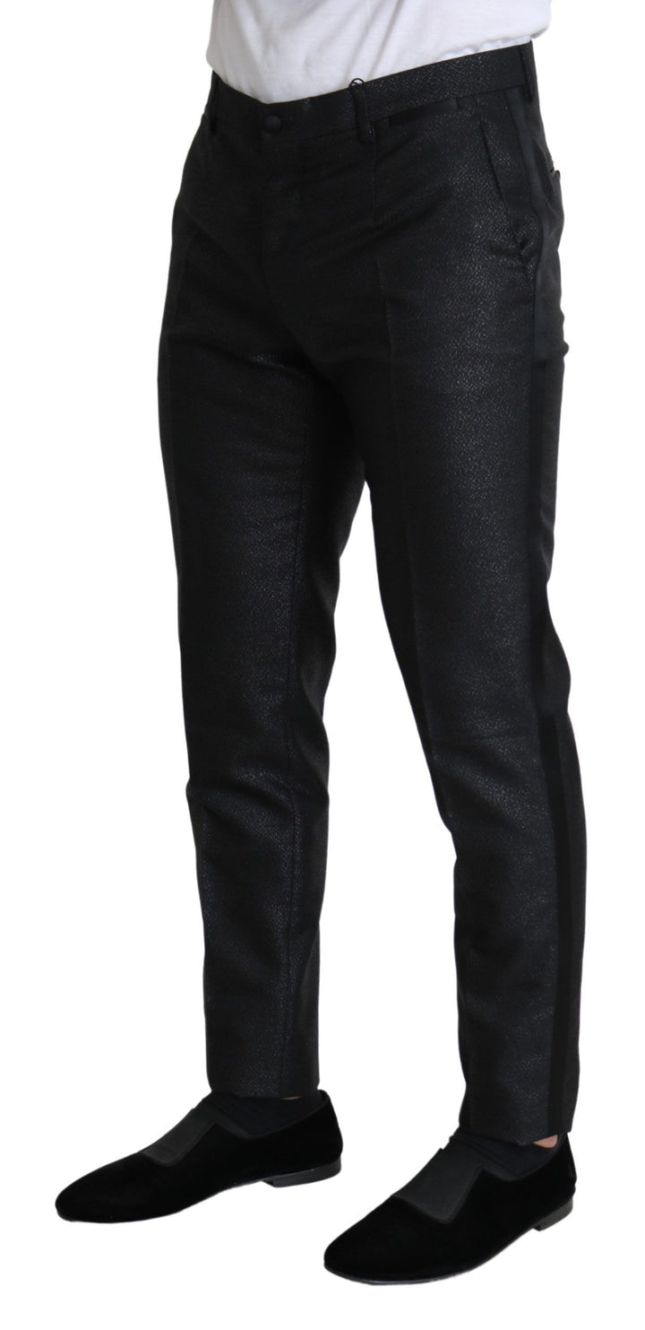 Schwarzes Metallic-Skinny-Hosenkleid