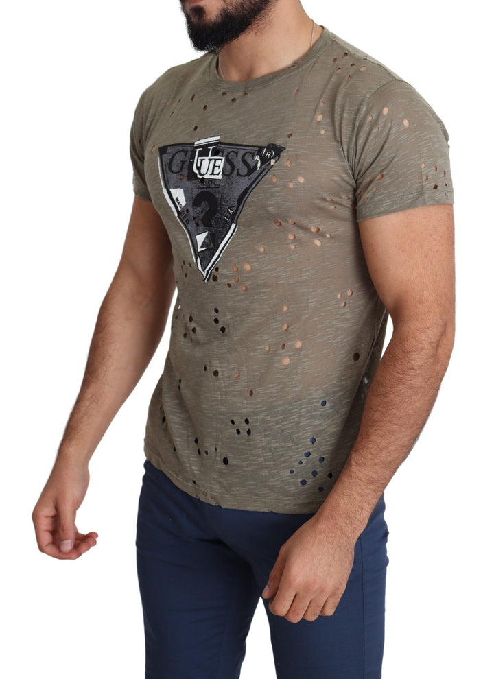 Schickes braunes Baumwoll-Stretch-T-Shirt