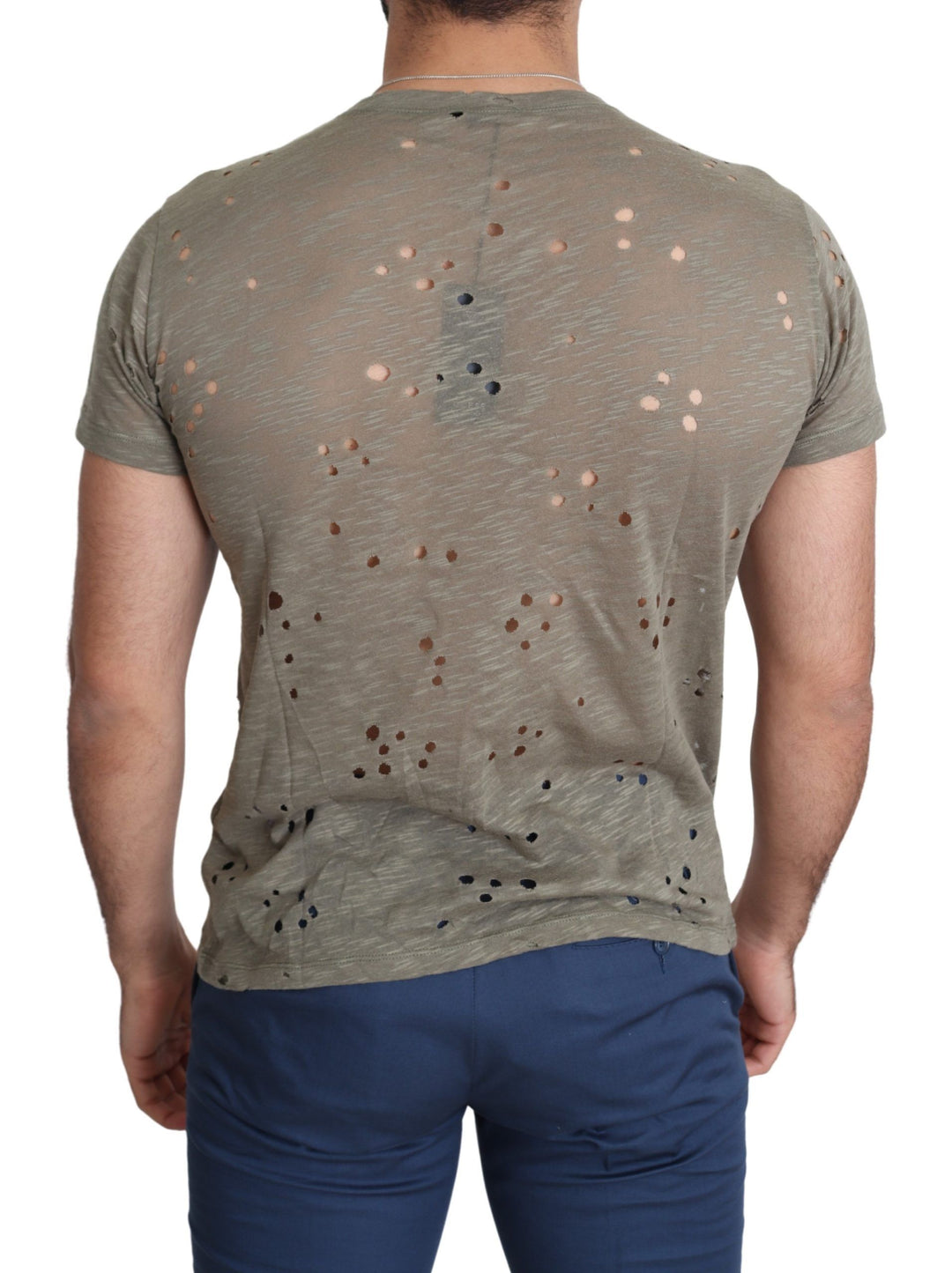 Schickes braunes Baumwoll-Stretch-T-Shirt