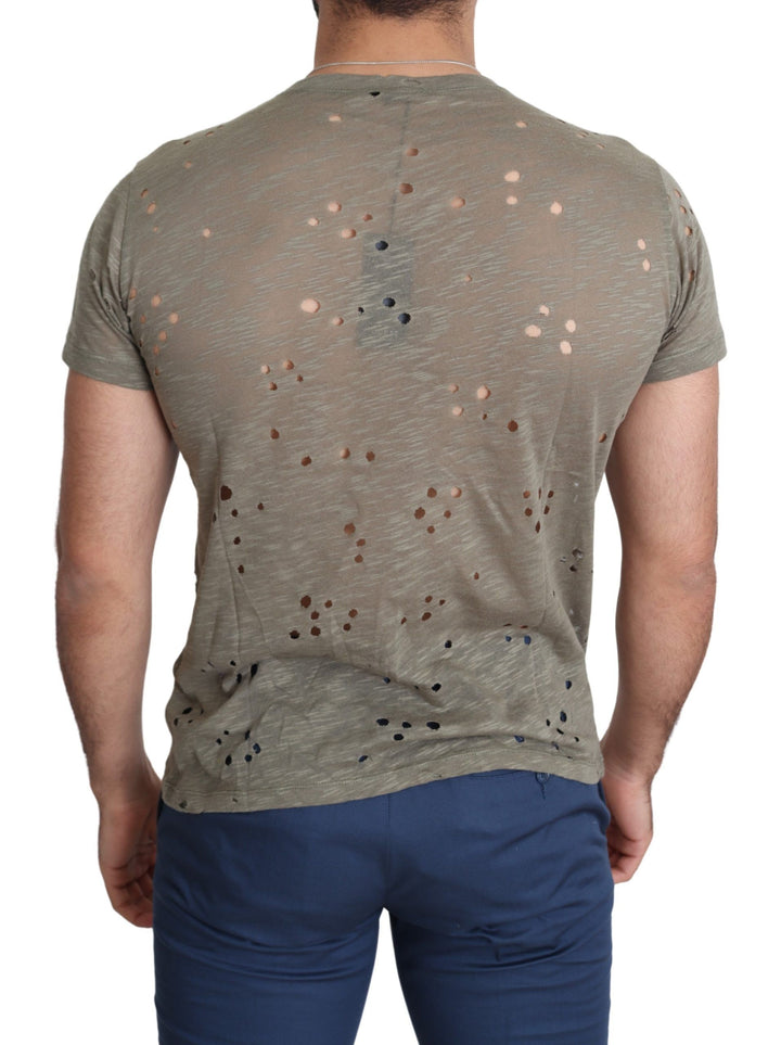 Schickes braunes Baumwoll-Stretch-T-Shirt