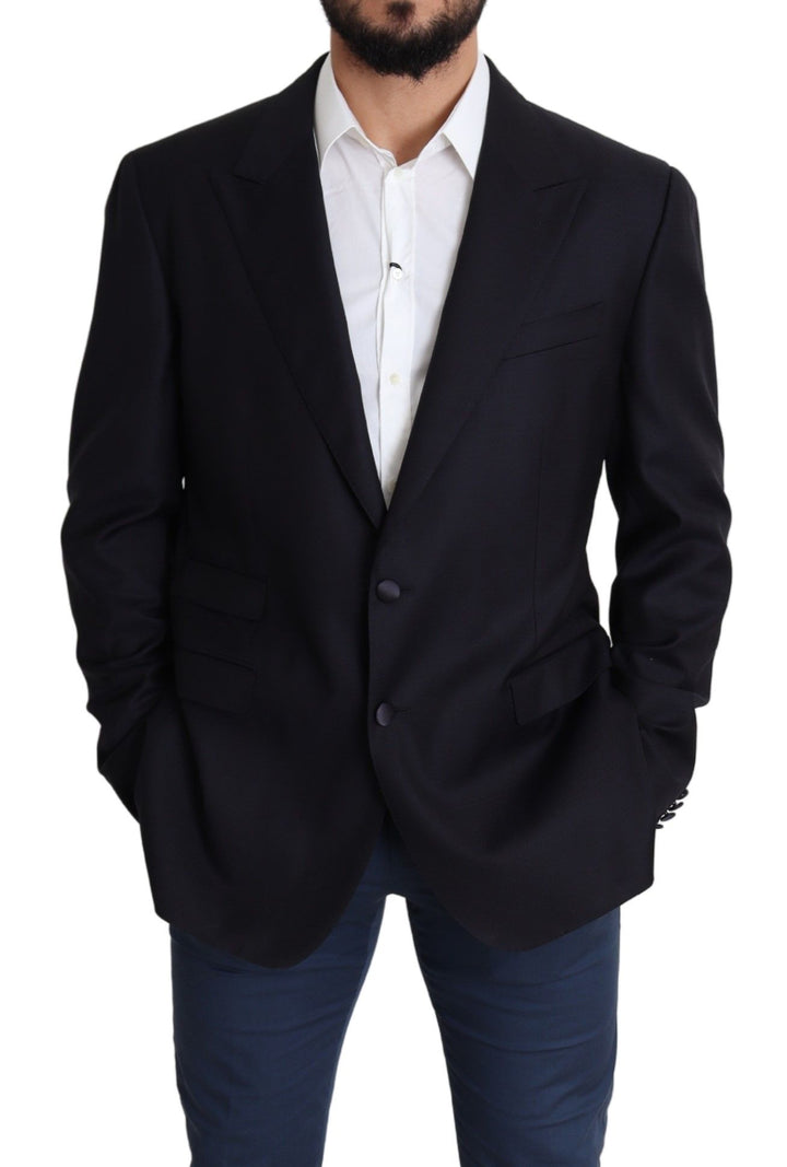 Schwarzer einreihiger NAPOLI-Blazer aus Wolle