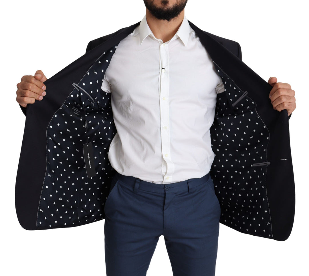 Schwarzer einreihiger NAPOLI-Blazer aus Wolle