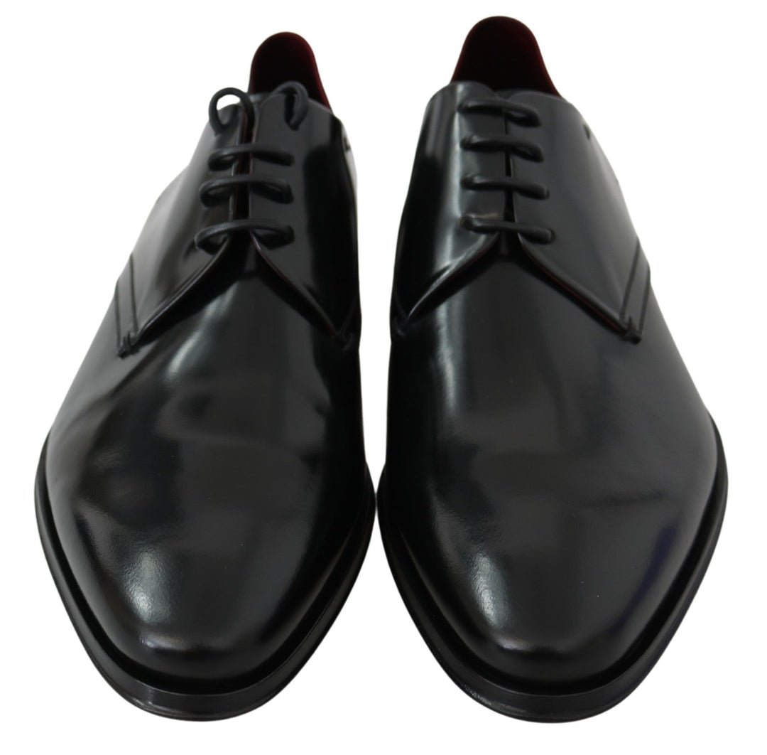 Dolce & Gabbana Elegante Derby-Schuhe aus schwarzem Leder