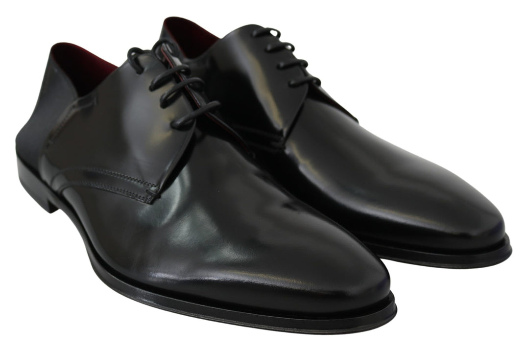 Dolce & Gabbana Elegante Derby-Schuhe aus schwarzem Leder