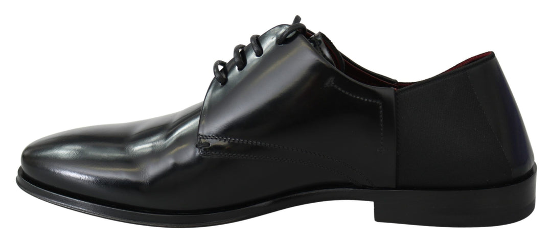 Dolce & Gabbana Elegante Derby-Schuhe aus schwarzem Leder