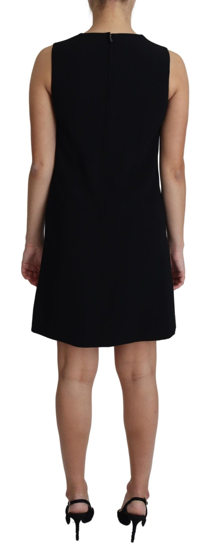 Elegantes ärmelloses Schwarzes A-Linien-Minikleid