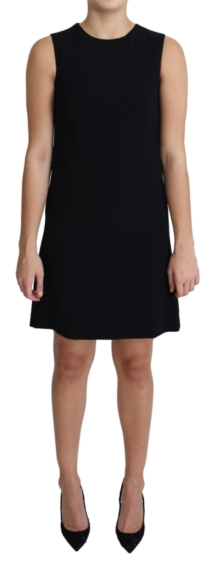 Elegantes ärmelloses Schwarzes A-Linien-Minikleid