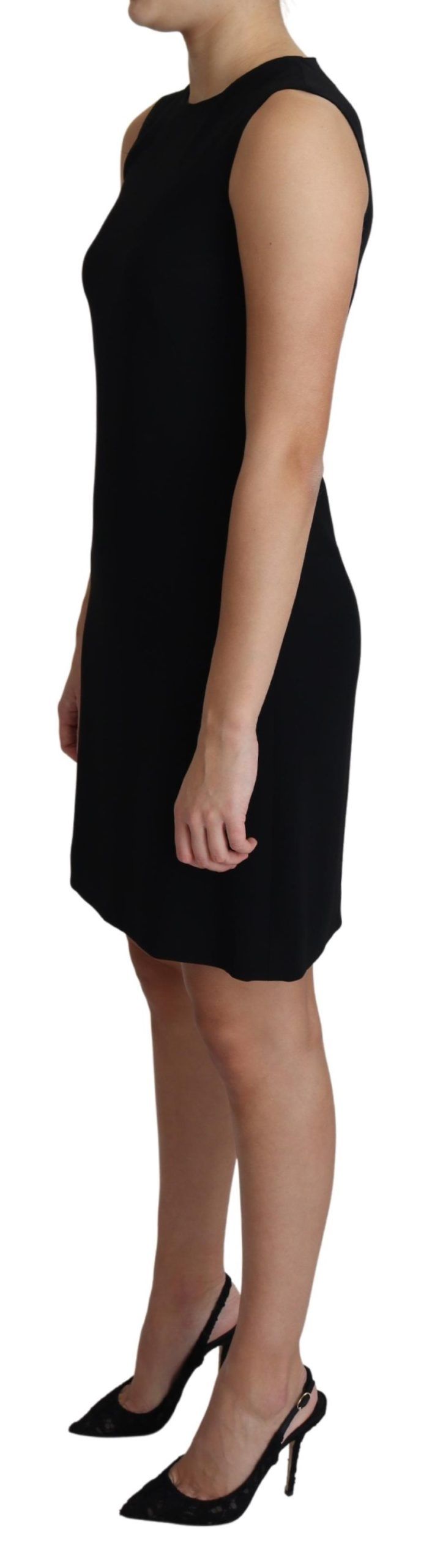 Elegantes ärmelloses Schwarzes A-Linien-Minikleid