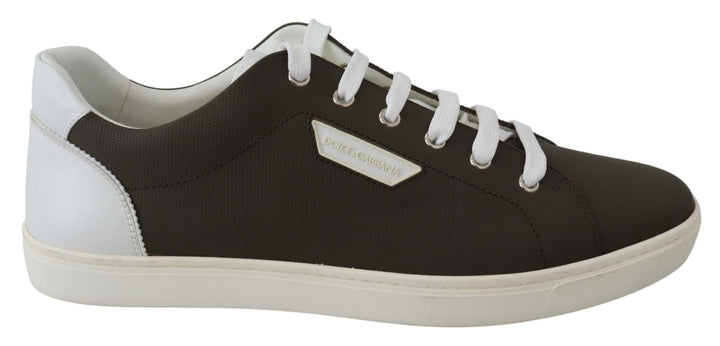 Dolce & Gabbana Glatte weiße Leder-Sneakers