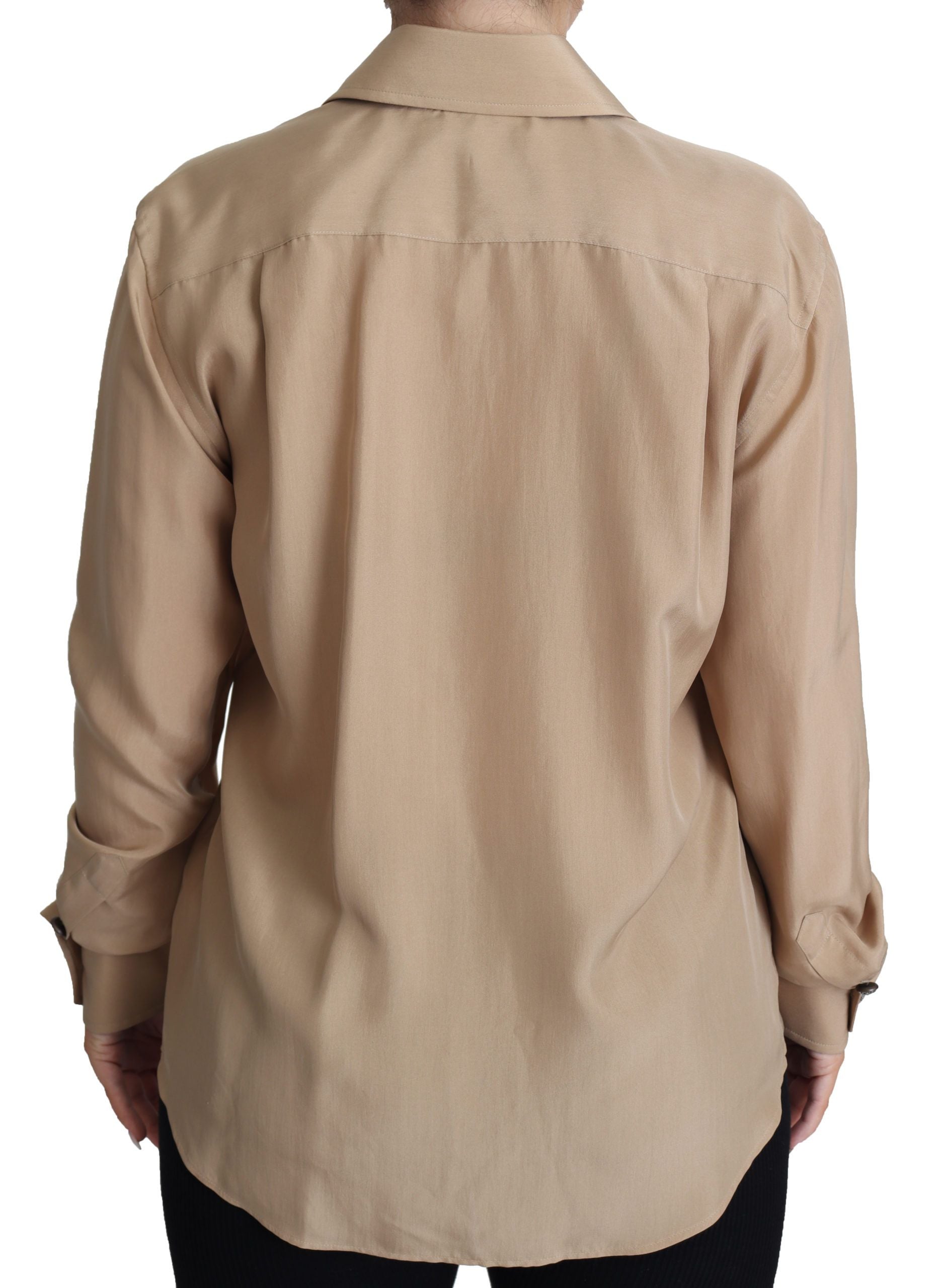 Elegant beige silk shirt