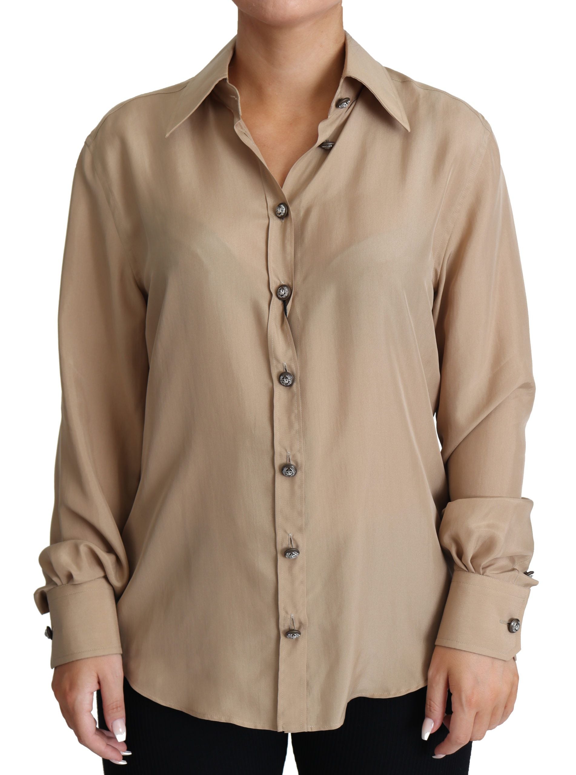 Elegant beige silk shirt