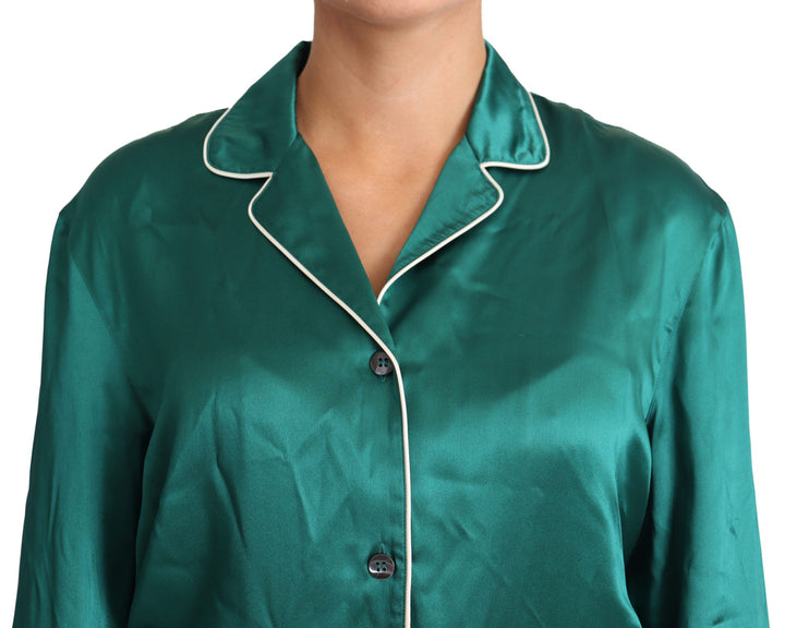 Elegantes Pyjama-Lounge-Hemd aus Seide