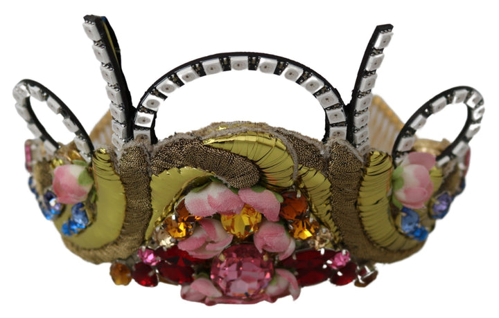 Atemberaubende Kristall Diadem Tiara - Gold Multicolor