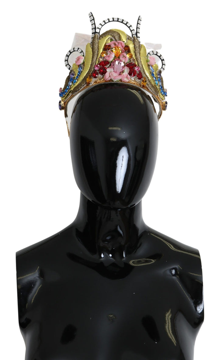 Atemberaubende Kristall Diadem Tiara - Gold Multicolor