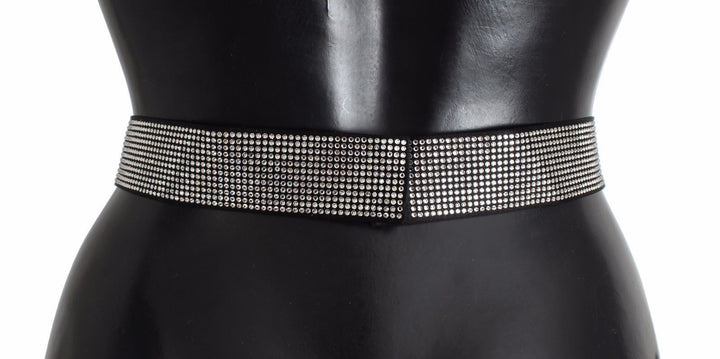 Schwarzer Seidenkristall Schleife Taillengürtel Eleganz