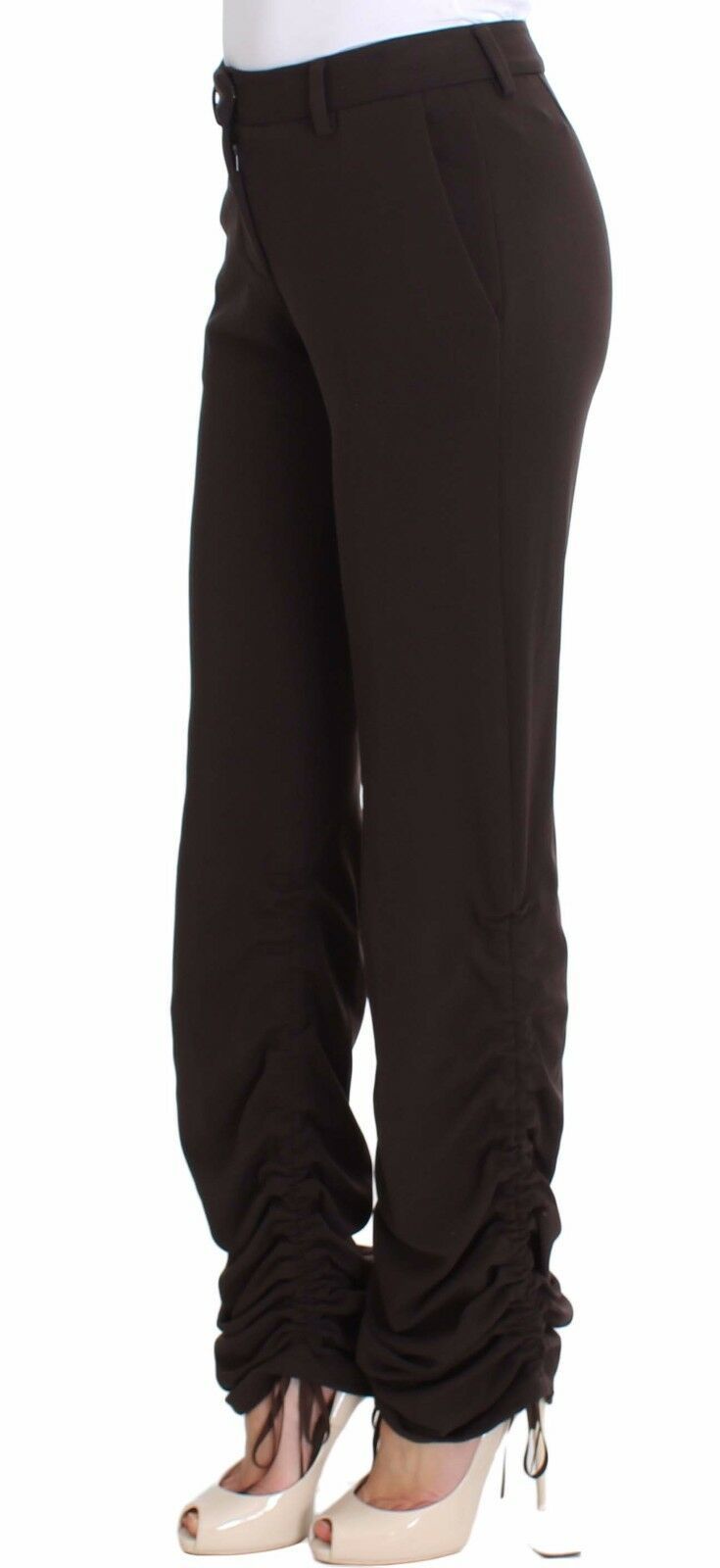 Chic brown casual trousers for sophisticated style
