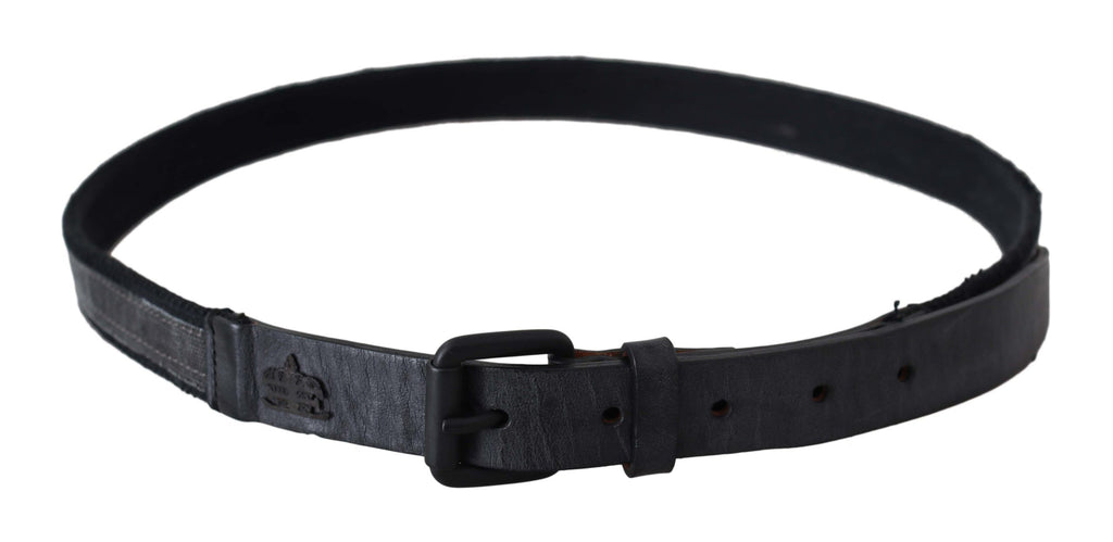 Chic black leather waist belt