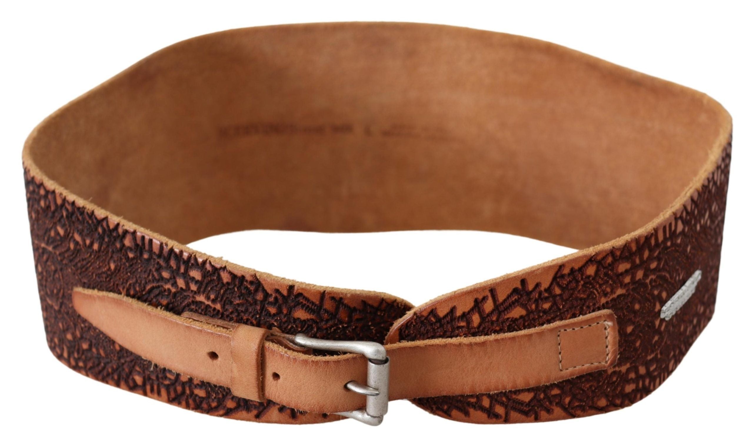 Elegant brown leather belt for fashion