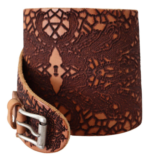 Elegant brown leather belt for fashion