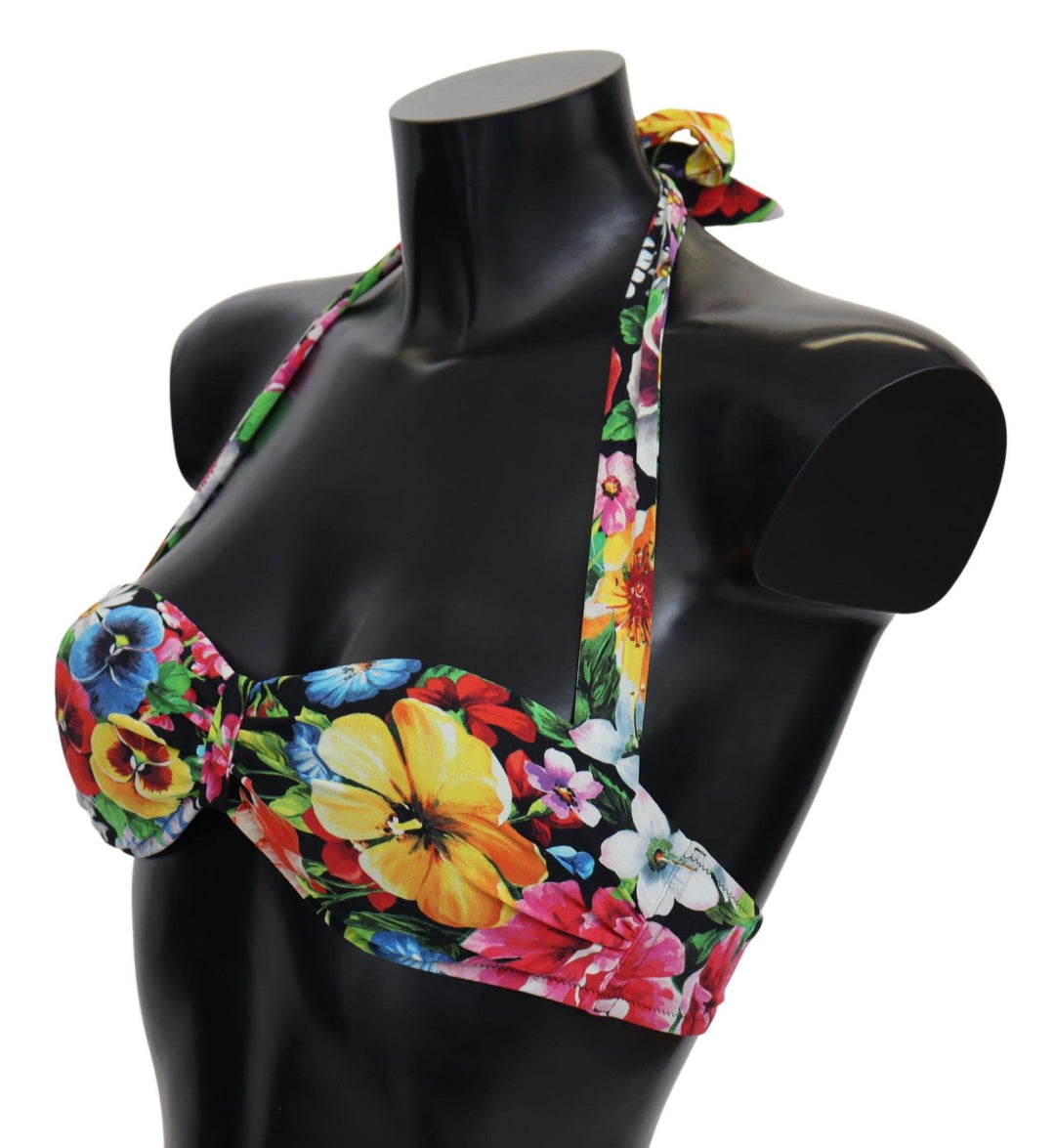 Dolce & Gabbana Florale Eleganz Hochwertiges Bikini-Oberteil