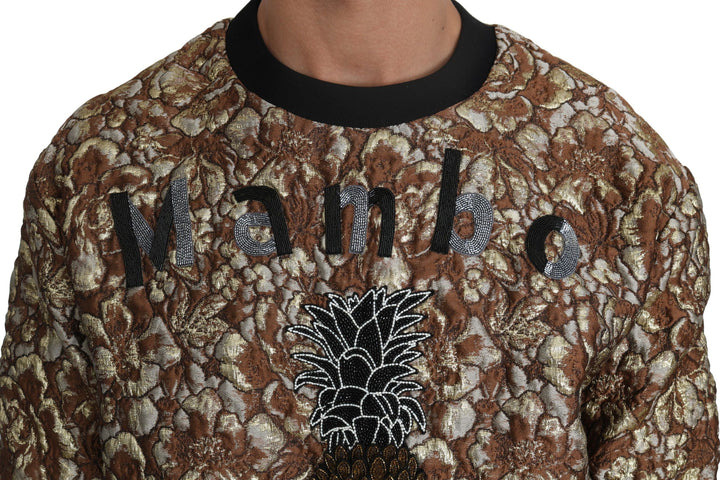 Opulenter Multicolor-Pullover mit Rundhalsausschnitt
