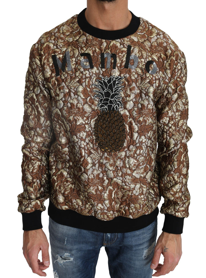 Opulenter Multicolor-Pullover mit Rundhalsausschnitt