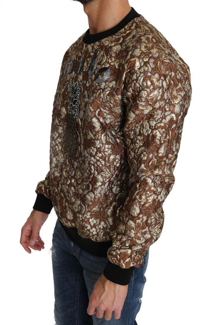 Opulenter Multicolor-Pullover mit Rundhalsausschnitt